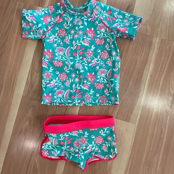 Boden Girls 2-piece Swimsuit with Rash Guard | 2-3T - Picture 1 of 3